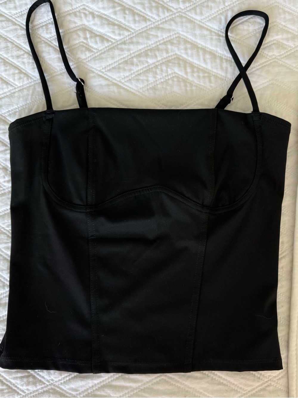 Classic Black Spaghetti Strap Bustier Top